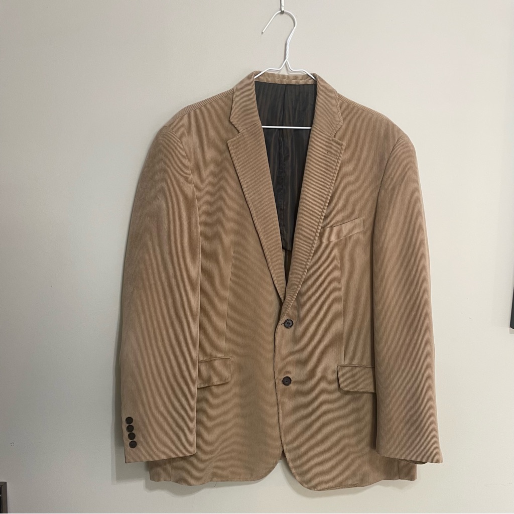 Lacrosse Men's Tan Corduroy Sports Blazer Size 44 R Business Casual